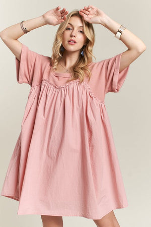 Round Neck Half Sleeve Babydoll Dress – Charming and Feminine Babydoll Dress with Round Neck and Half Sleeves for Casual and Semi-Formal Occasions