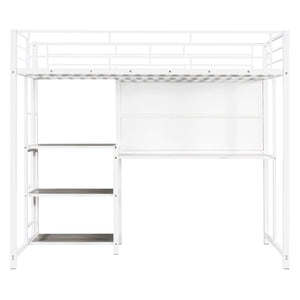 Metal Loft Bed With Desk, 3 Shelves And Ladder by Couch.com