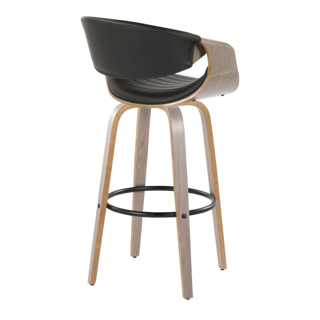 Symphony - Mid-Century Modern Fixed Height Barstool With Swivel With Round Footrest (Set of 2) by Couch.com