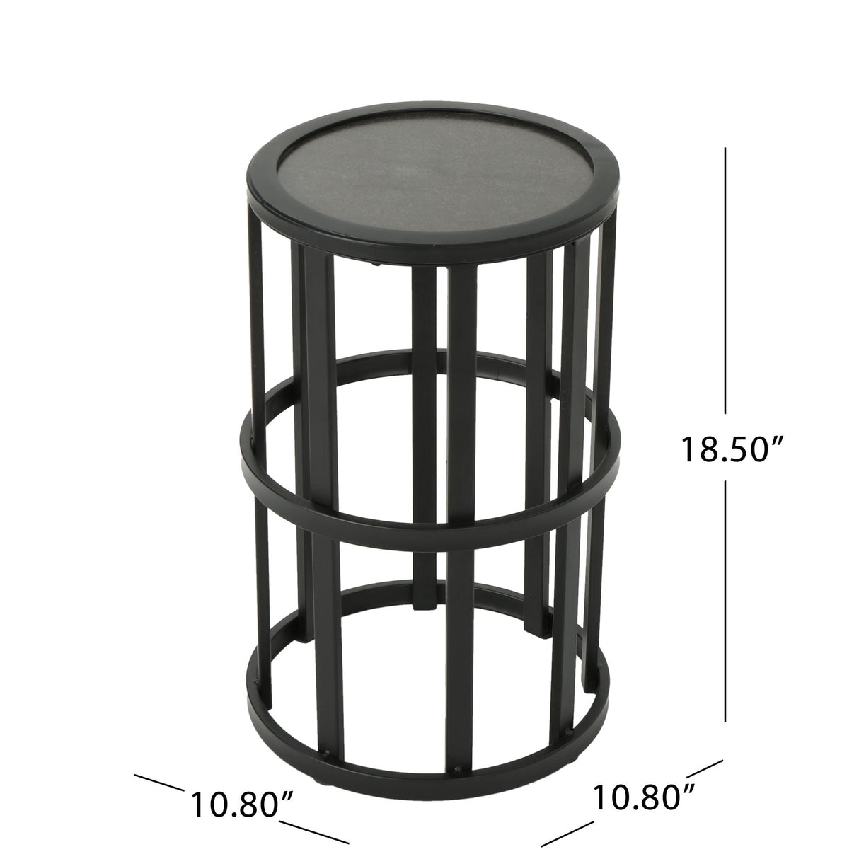 Outdoor Powder Coated Side Table - Gray by Couch.com