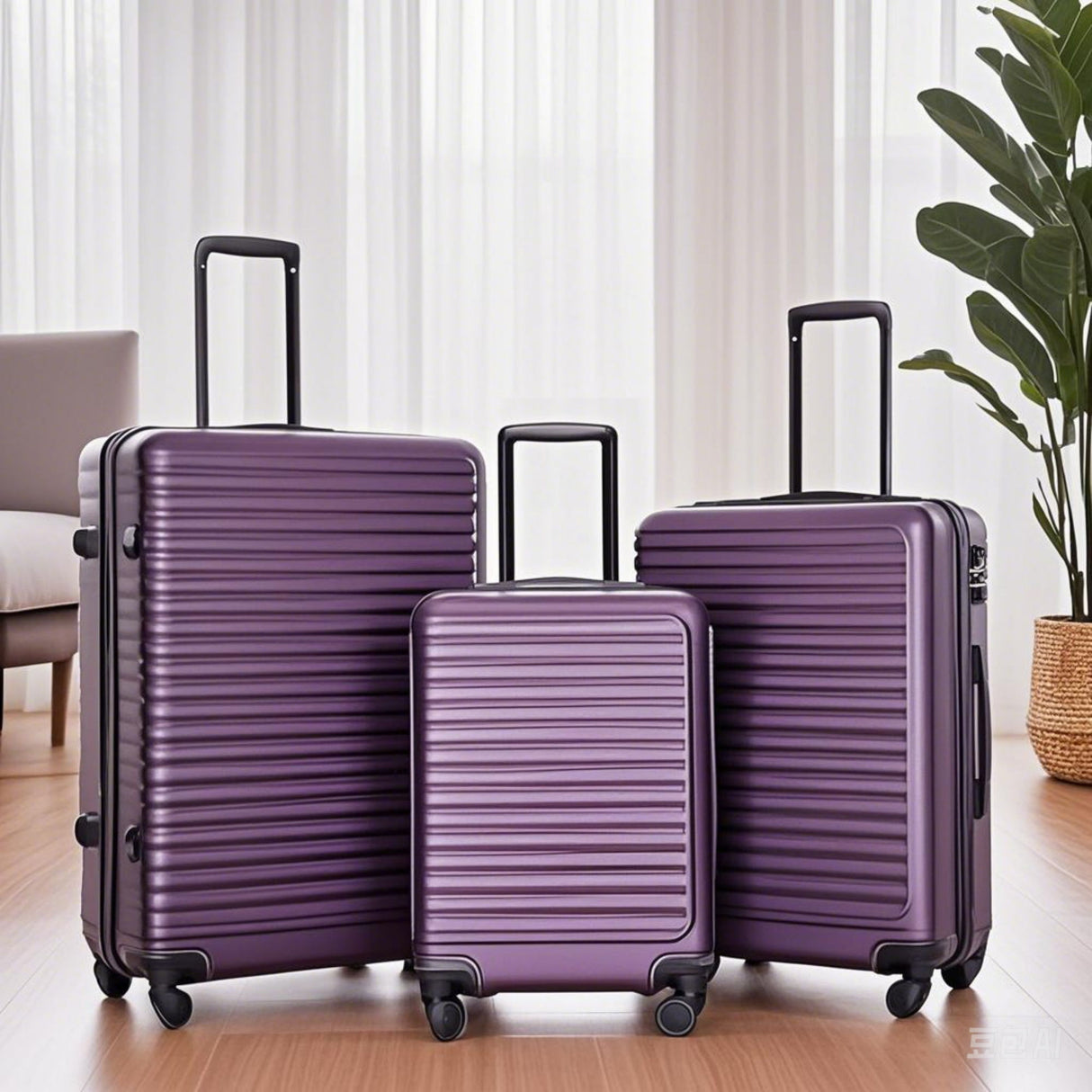3 Piece Luggage Sets, Lightweight Suitcase With Two Hooks, Spinner Wheels, Tsa Lock by Couch.com