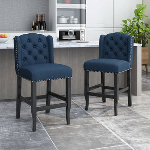 Solara - Fabric Tufted Counter Stool With Nailhead Accents (Set of 2) by Couch.com