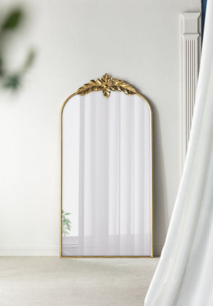 Arched Wall Mirror with Metal Frame