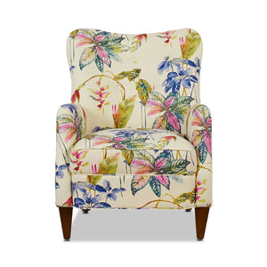 Paradise - Upholstered Arm Chair Floral Printed On Cotton - Off-White by Couch.com