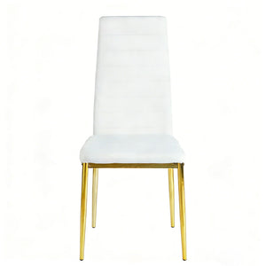 Dining Chair Set of 4 - Gold / White