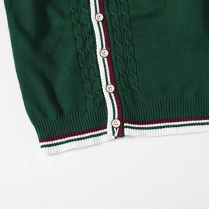 Boys' Knitted Cardigan Sweater - Lightweight V-neck Pullover, Suitable For Outdoor Wear In Spring And Autumn
