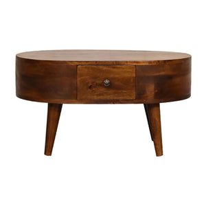 Mini Rounded Coffee Table - Chestnut by Couch.com