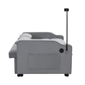 Modern Velvet Loveseat Futon Sofa Couch with Pullout Bed