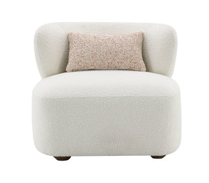 Darius - Boucle Accent Chair With Toss Pillow - Beige by Couch.com