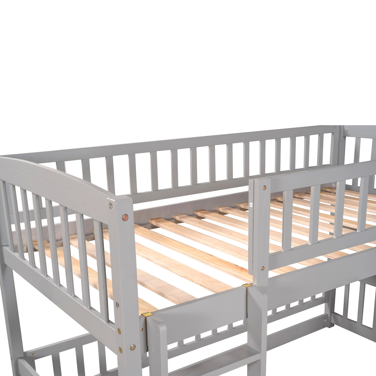 Low Bunk Bed With Slide, Fence And Ladder by Couch.com