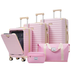 Deluxe 5-Piece Hard-Side Luggage Set with USB and TSA Security