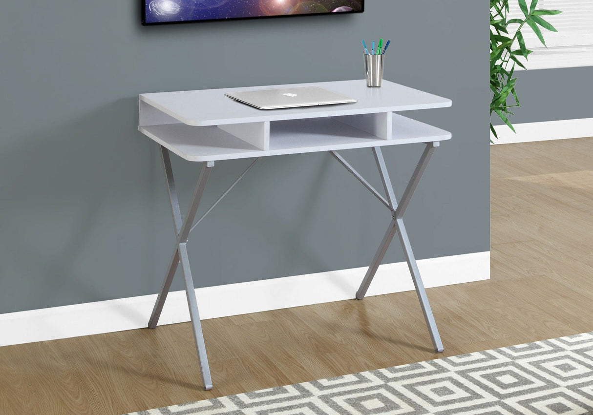 Computer Desk For Home Office, Laptop, Storage Shelves, Modern Convenient Design - White by Couch.com