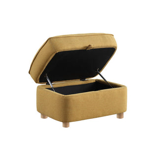 Huckleberry - Linen Accent Chair With Storage Ottoman And Folding Side Table by Couch.com