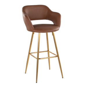 Margarite - Contemporary Fixed Height Barstool With Footrest (Set of 2) With Square by Couch.com