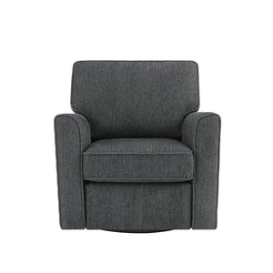 360° Swivel Accent Barrel Armchair With Side Pockets, Compact Design by Couch.com