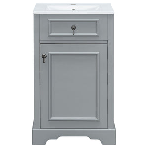 Elegant Bathroom Vanity With Ceramic Sink, Soft Close Door, Adjustable Shelf