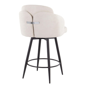 Dahlia - Contemporary Fixed Height Counter Stool With Round Footrest (Set of 2) by Couch.com