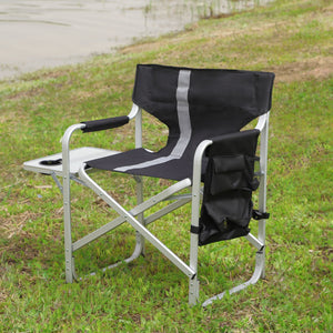 Padded Folding Outdoor Chair With Side Table And Storage Pockets, Lightweight Oversized Directors Chair For Indoor, Outdoor Camping, Picnics And Fishing by Couch.com