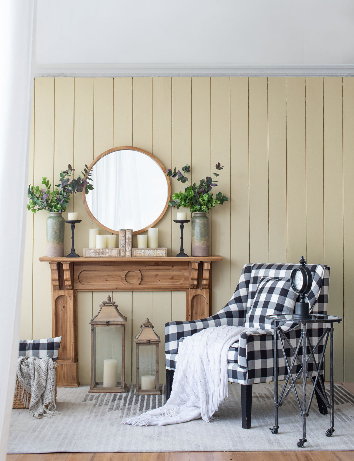 Wood Round Mirror, Farmhouse Decor Style Circle Wall Mirror For Living Room Bathroom Entryway - Brown by Couch.com