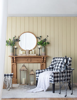 Wood Round Mirror, Farmhouse Decor Style Circle Wall Mirror For Living Room Bathroom Entryway - Brown by Couch.com