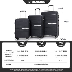 Hardshell Suitcase Double Spinner Wheels Luggage Sets, Lightweight With Tsa Lock, 3 Piece Set by Couch.com