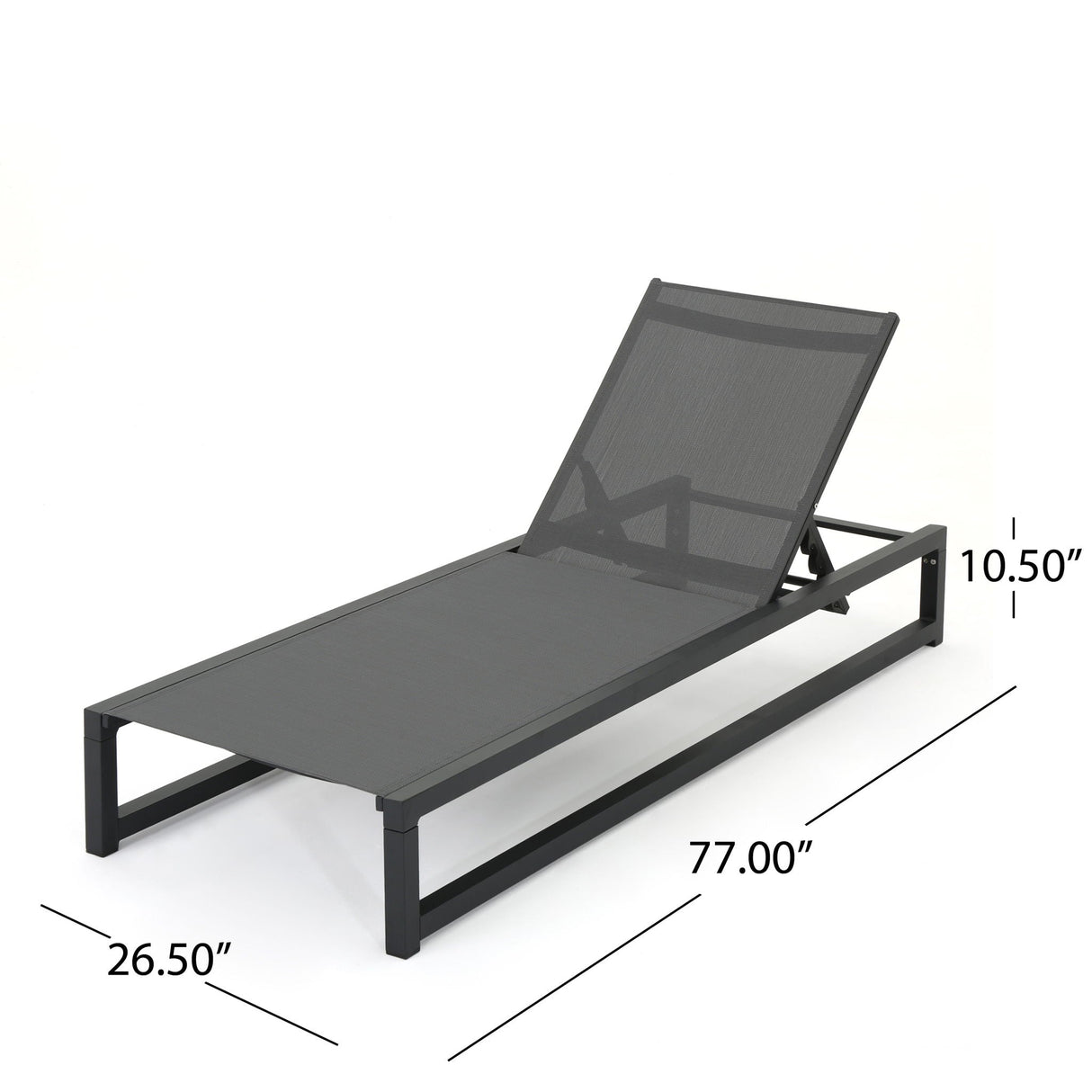 Outdoor Patio Chaise Lounge With 5 Reclining Positions by Couch.com
