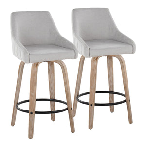 Hannah - Transitional Fixed Height Counter Stool With Swivel With Round Footrest (Set of 2) by Couch.com