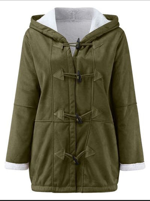 Full Size Pocketed Long Sleeve Hooded Toggle Jacket – Stylish & Functional Outerwear for Women