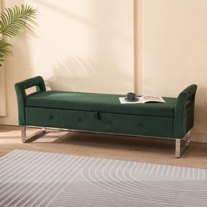 Wide Storage Soft Ottoman Bench With Armrests by Couch.com