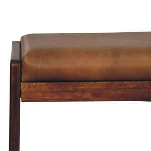 Couch.com Buffalo Hallway Footstool Brown, Wood Construction, Dark Brown Finish by Couch.com