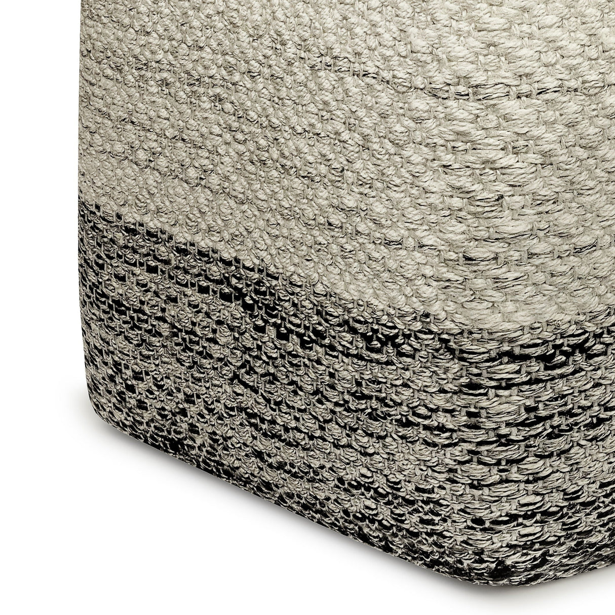 Macie - Square Woven Outdoor / Indoor Pouf - Gray / White by Couch.com