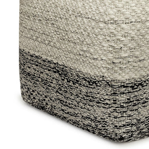 Macie - Square Woven Outdoor / Indoor Pouf - Gray / White by Couch.com