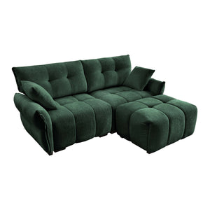 Elegant Sofa Set With Ottoman And Pillows, Textured Chenille, High Resilience Cushions by Couch.com