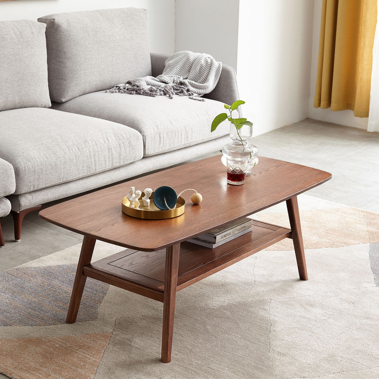 Low Coffee Table With Storage Shelf by Couch.com