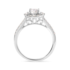 GIA Certified 14k White Gold 4/5 Cttw Diamond Halo Engagement Ring (G-H Color, SI1-SI2 Clarity)