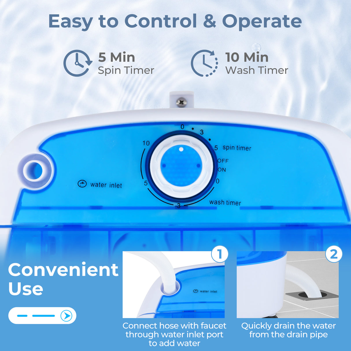 5.5 lbs Portable Semi Auto Washing Machine for Small Space