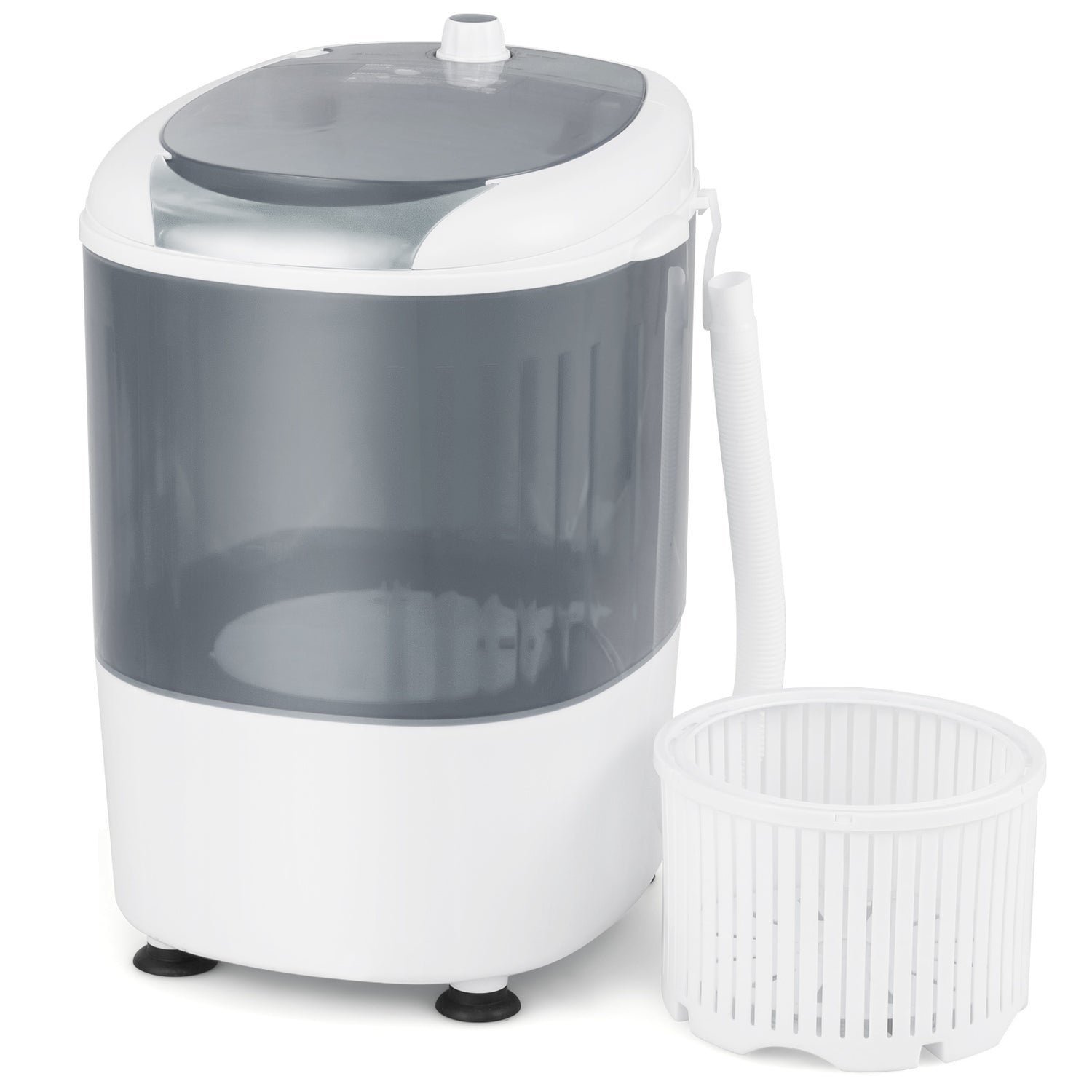 Portable Mini Washing Machine Semi-Automatic Washer and Spinner Combo with Single Tub-Gray