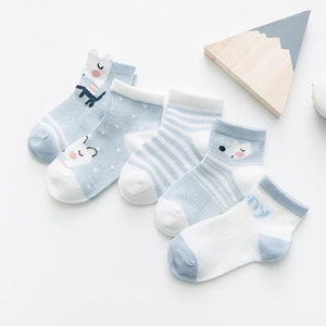 5Pairs 0-2Y Infant Baby Socks Baby Socks for Girls Cotton Mesh Cute Newborn Boy Toddler Socks Baby Clothes Accessories