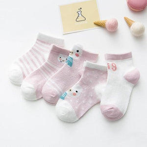 5Pairs 0-2Y Infant Baby Socks Baby Socks for Girls Cotton Mesh Cute Newborn Boy Toddler Socks Baby Clothes Accessories