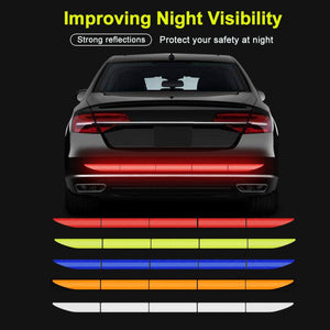 5pcs Car Reflectante Reflector Sticker Car Body Trunk Exterior Reflective Tape Reflex Exterior Warning Stickers Car Reflectance Reflective Sticker Car Body Trunk Auto Accessories Night Visibility Reflective Decal Universal Safety Warning  For Car Trunk