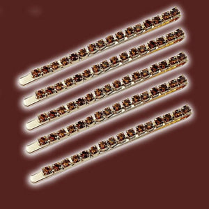 5PCS Fashion Bling Crystal Rhinestones Hair Clips Women Hairpins Metal Barrettes Hair Styling Tools Accessories Headdress Gorgeous Hair Accessories For Women