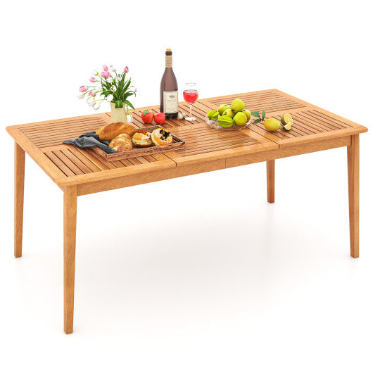 6-Person Outdoor Acacia Wood Rectangular Bistro Dining Table