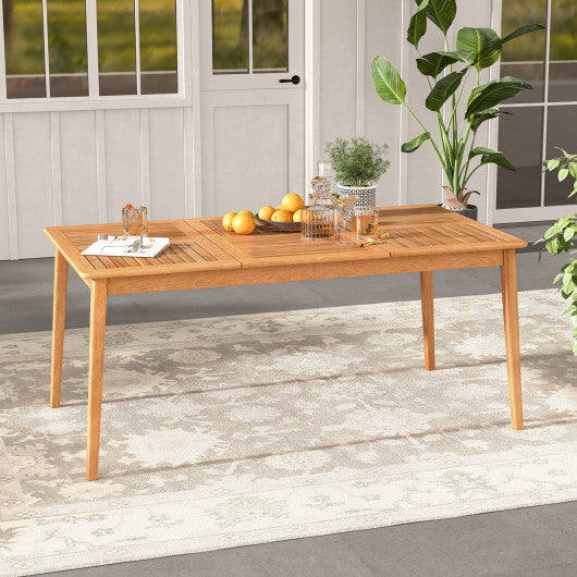 6-Person Outdoor Acacia Wood Rectangular Bistro Dining Table