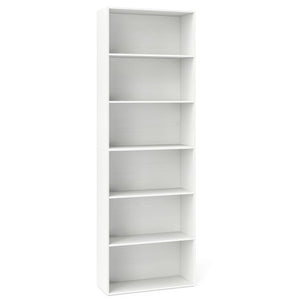 6-Tier Bookcase with 6 Open Shelves and Anti-Toppling Kits-White