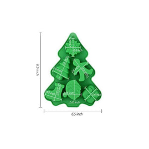 6 Holes Christmas Tree Silicone Cake Mold Snowflake Christmas Tree Santa Claus Christmas Gift Mold Christmas Decoration Green Christmas Tree Silicone Mold 6 Holes Snowflakes Gingerbread Xmas Stocking Santa Xmas Gift Shaped Chocolate Candy Mold