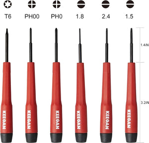 6 Piece Precision Screwdriver Tool Set Eyeglass Repair Computer Kit Magnetic Bit