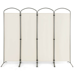 6.2Ft Folding 4-Panel Room Divider for Home Office Living Room -White