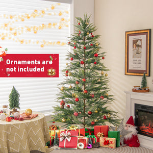 6.5/7.5 Feet Artificial Cypress Christmas Tree Pre-lit Hinged-6.5 ft