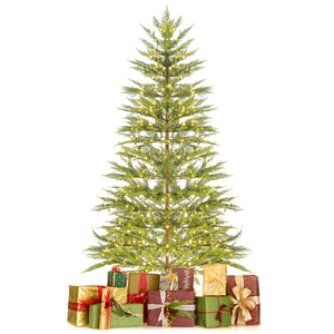 6.5/7.5 Feet Artificial Cypress Christmas Tree Pre-lit Hinged-6.5 ft