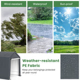 6 x 6.5/8 x 6.5 Feet Portable Motorcycle Outdoor Storage Shelter-6 Feet